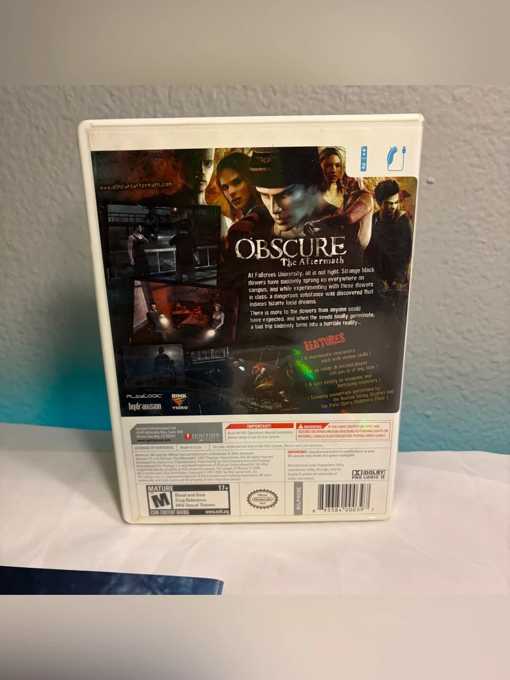Obscure The Aftermath Tested & Work W Manual Nintendo Wii 2008 Videogame